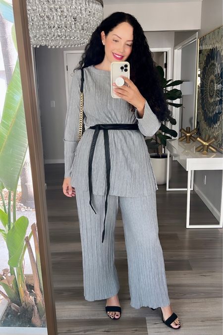 Textured knit tunic and wide leg pant set, back in stock in black! Wearing size L in the top and XL bottom, fits true to size. 

#walmartfashion #walmartfinds #budgetfashion #affordablefashion

#LTKFind #LTKover40 #LTKmidsize
