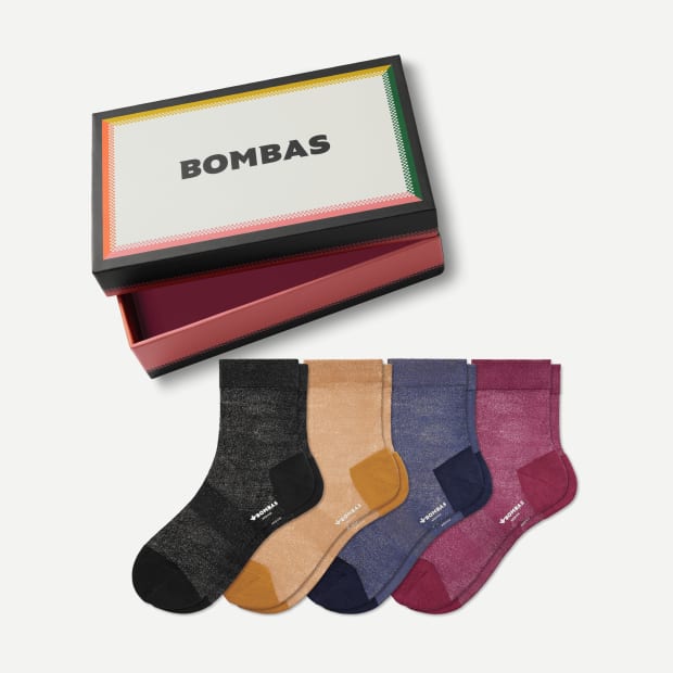 Women’s Sheer Sparkle Quarter 4-Pack Gift Box | Bombas Socks