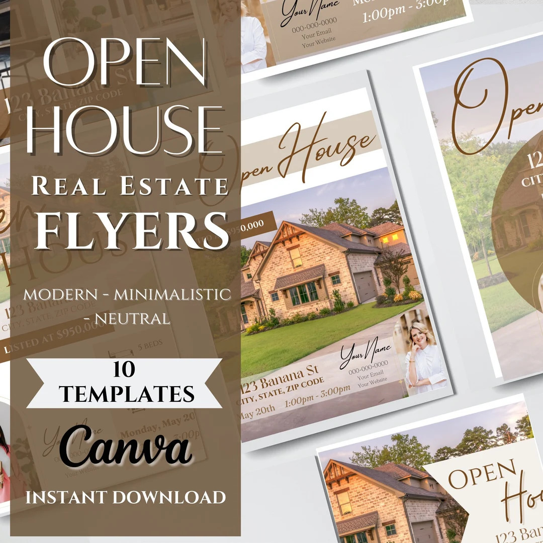 10 Open House Flyers Real Estate Open House Flyers Realtor - Etsy | Etsy (US)