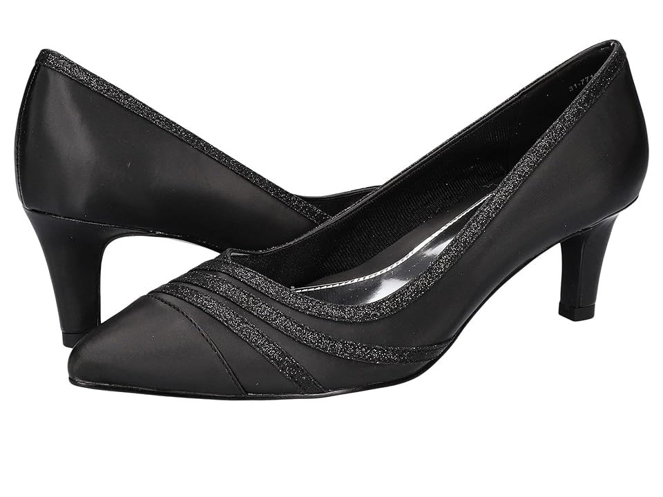 Easy Street Nobel High Women's Heels Black Satin : 9.5 M (B), Synthetic | Zappos