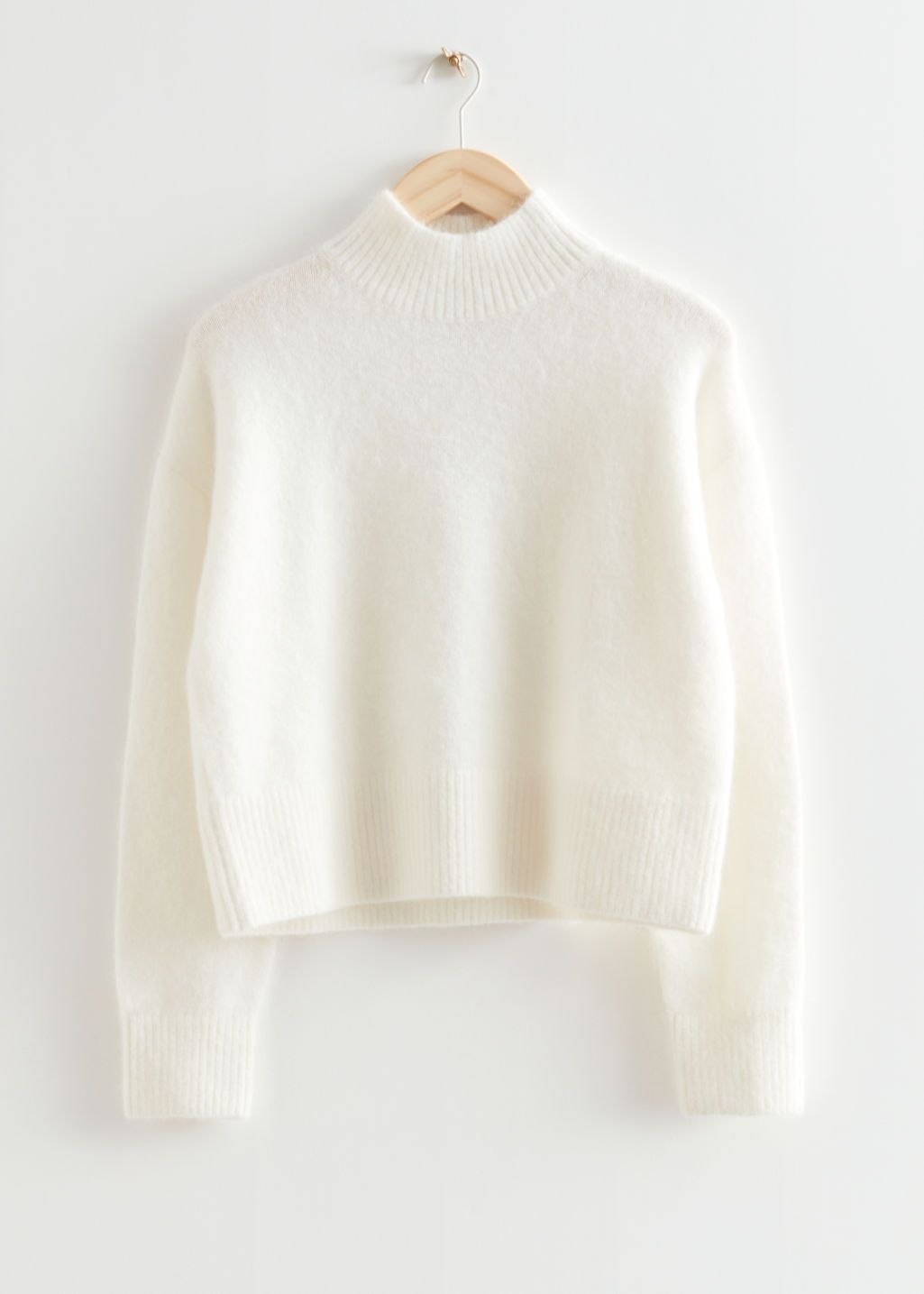 Cropped Mock Neck Knit Jumper - White - & Other Stories GB | & Other Stories (EU + UK)