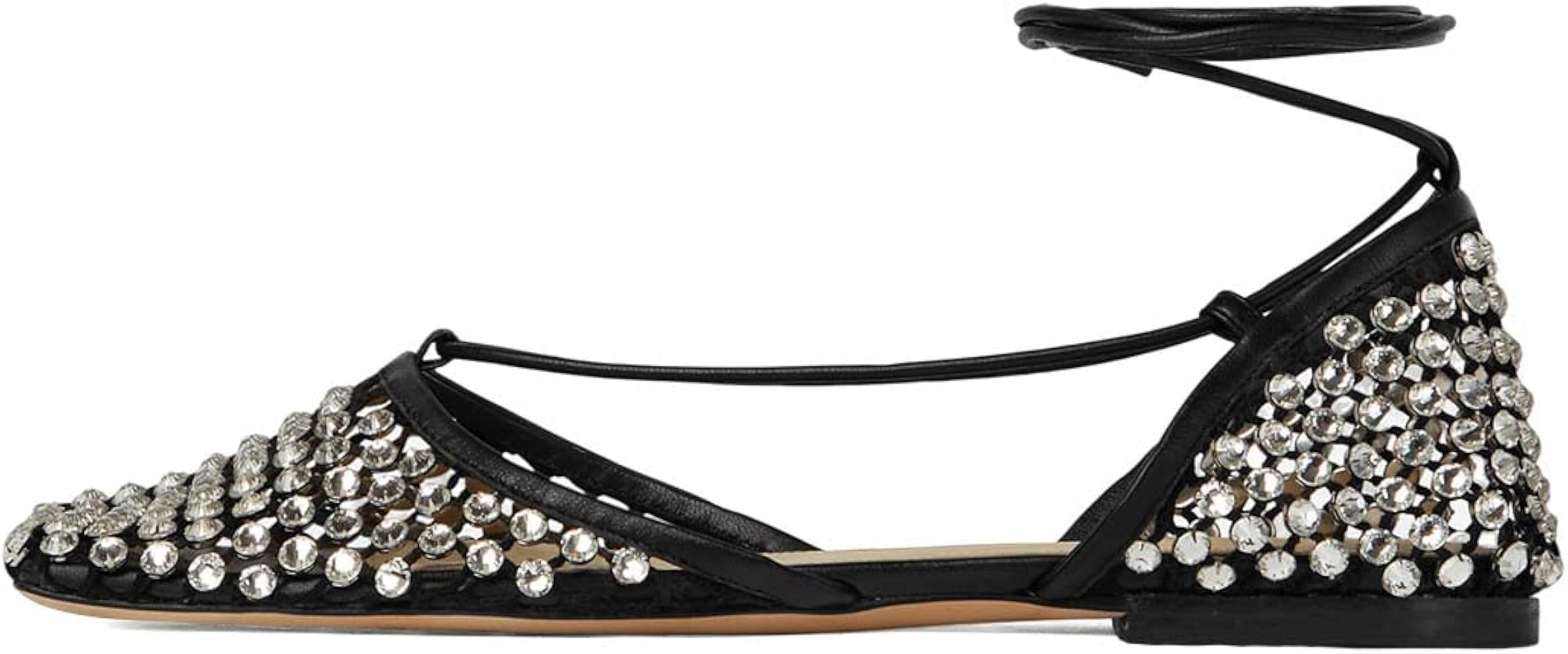 XYD Women Closed Square Toe Studded Flats Mesh D'Orsay Ankle Strap Slip On Prom Dance Ballroom Dr... | Amazon (US)