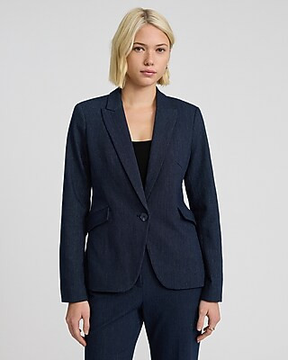 Editor Fitted One Button Blazer | Express