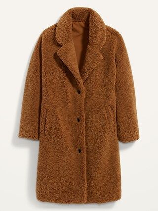 Oversized Cozy Sherpa Overcoat for Women | Old Navy (CA)