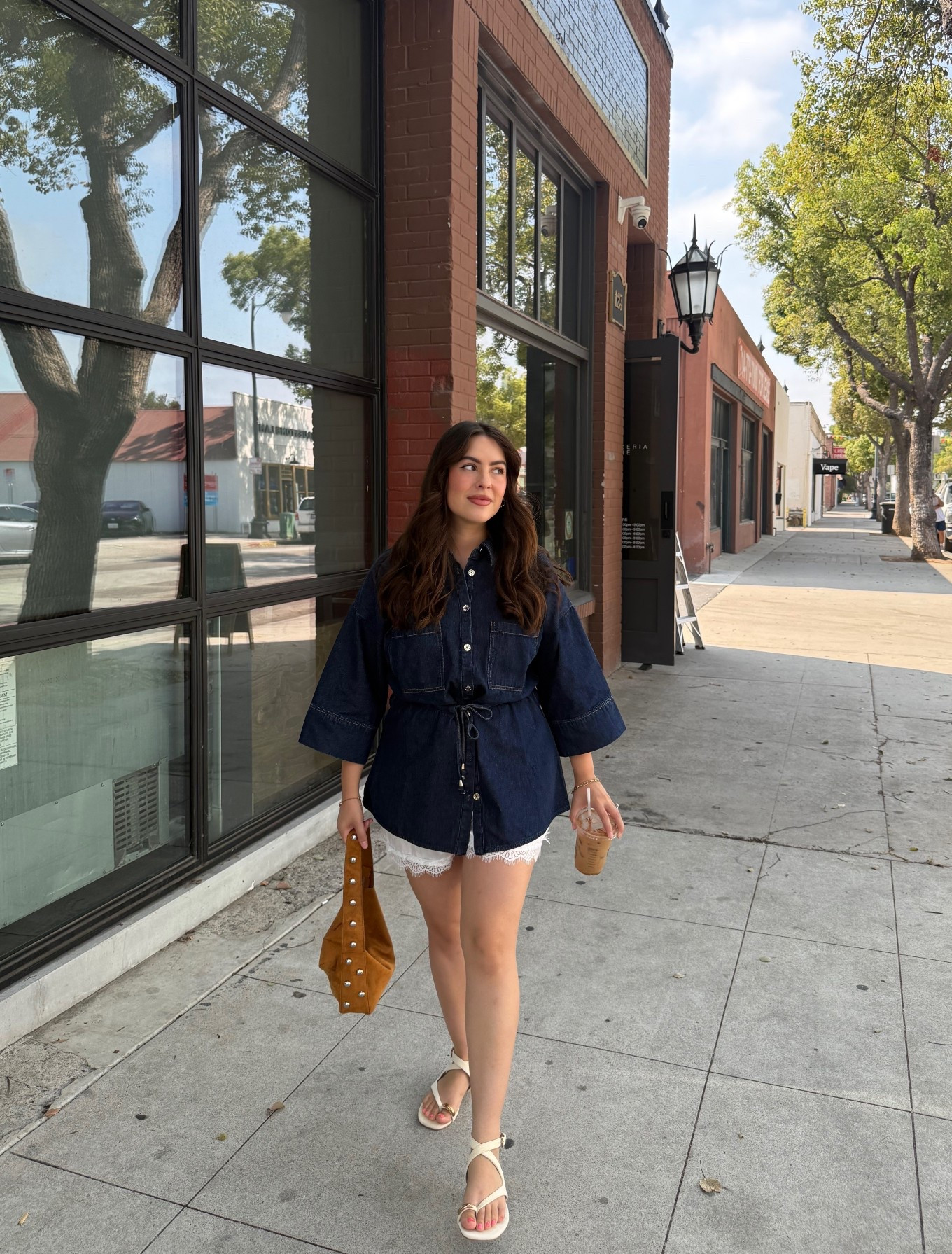 Super chic denim shirt jacket + satin lace shorts, & wrap around dolce vita sandals for the perfect outfit from summer ➡️ fall 

#LTKSeasonal #LTKStyleTip #LTKSaleAlert