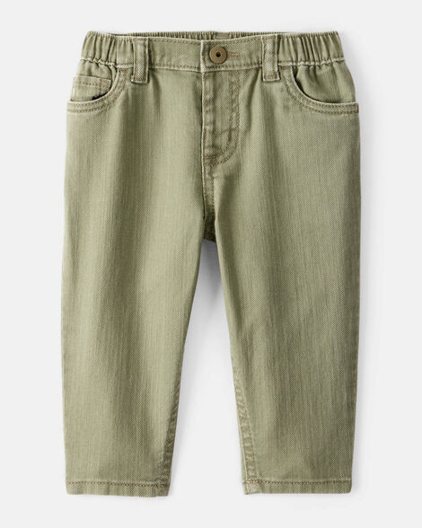 Baby Boy  Tapered 100% Cotton Twill Pants - Green | Carter's Inc