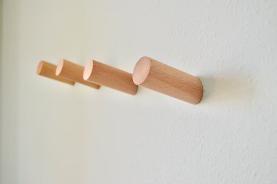 Modern Wood Wall Hook Handmade  Wall Hanger Wood Peg Hook - Etsy | Etsy (US)