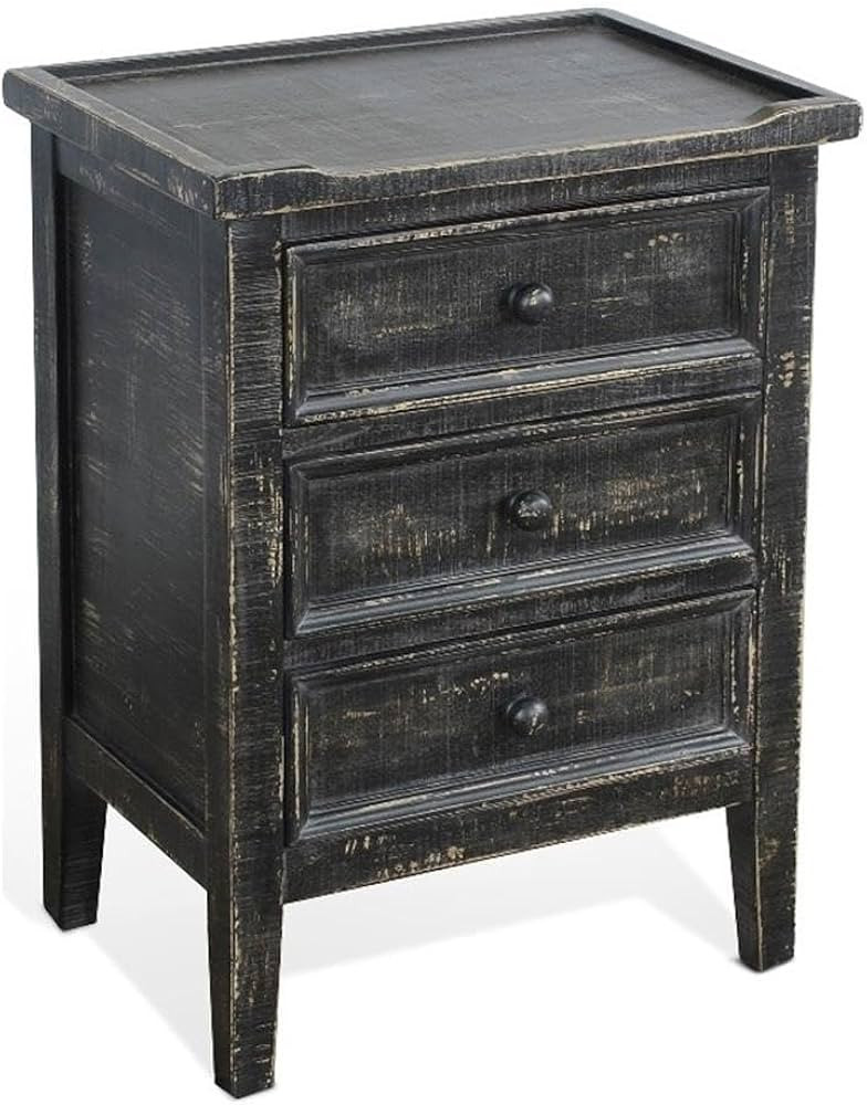 Sunny Designs Marina Black Sand Wood End Table | Amazon (US)
