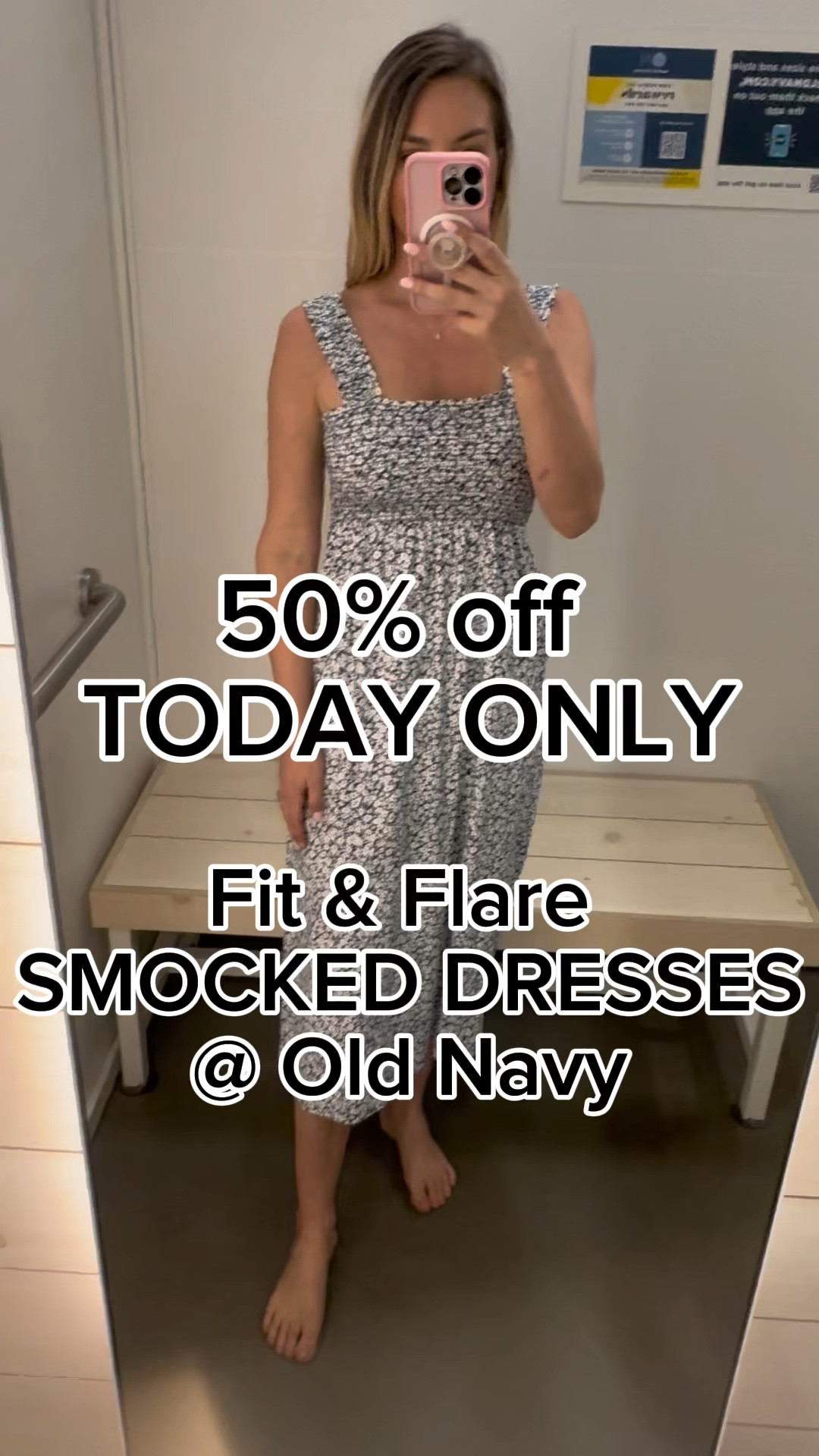 These fit & flare smocked midi dresses are included on the Old Navy 50% off spring favs sale - TODAY ONLY!☀️

This is so easy for any occasion. Could be worn for Easter or a fun dinner- or just as a coverup to the pool. The perfect dress up or down piece! 

Insta: bridgetkiene 

Don’t miss this one - so comfy and cute!! 

#oldnavy #affordablefashion #salealert 


#LTKsalealert #LTKswim #LTKVideo