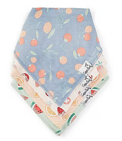 Copper Pearl Baby Girls Clemintine Fruit Print Bandana Bibs 4-Pack - One Size | Dillard's