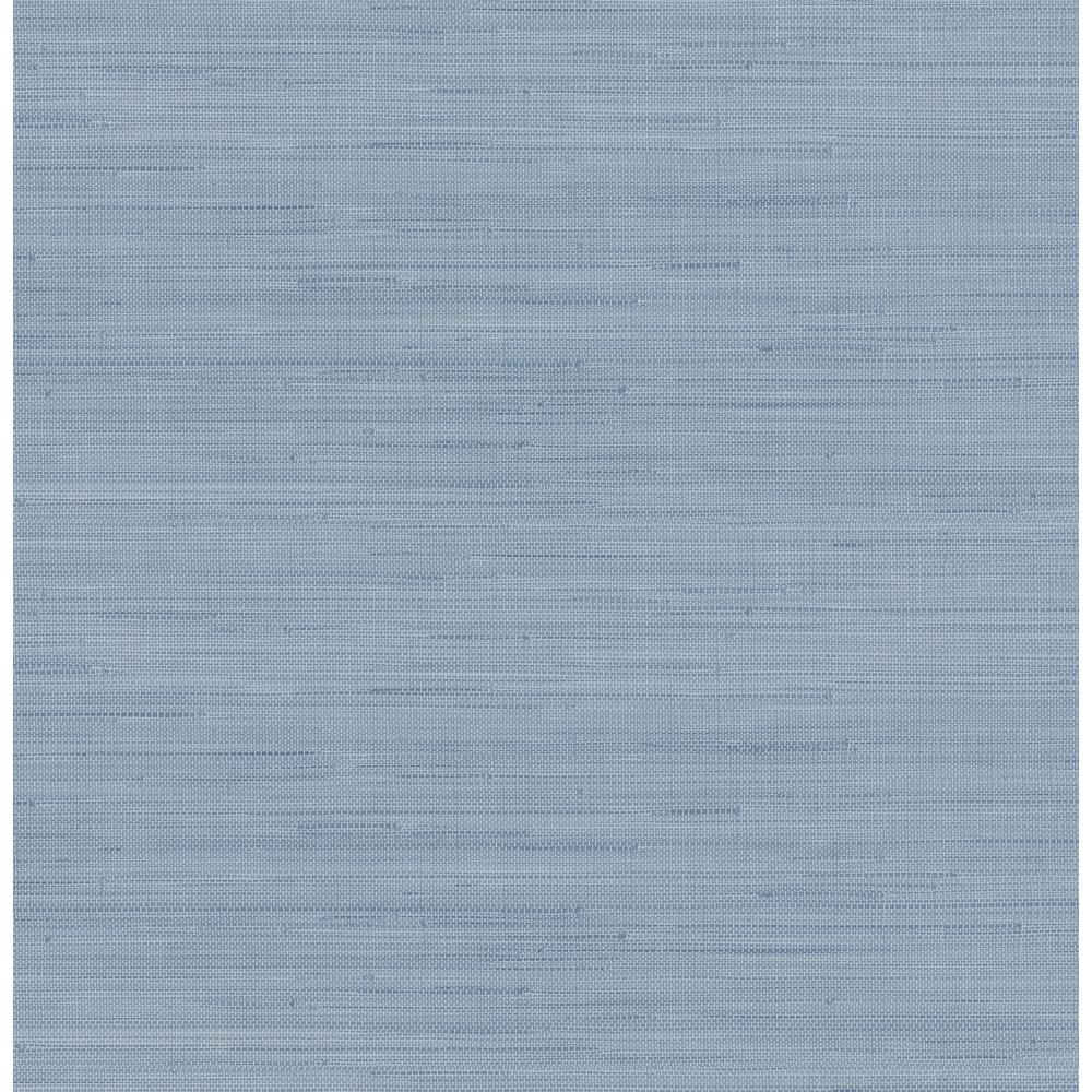 Society Social Mineral Blue Classic Faux Grasscloth Peel and Stick Wallpaper Sample | The Home Depot