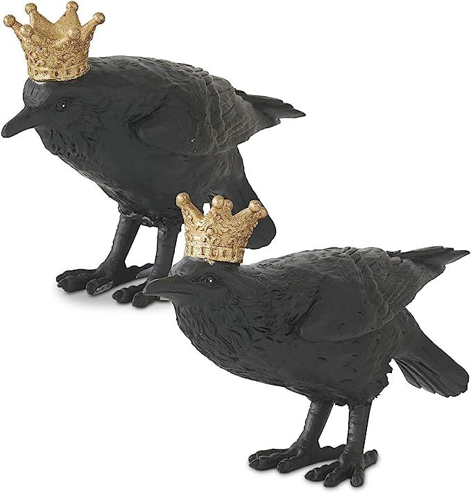 K&K Interiors 41598A Assorted Black Resin Crows w/Gold Crown (2 Styles) | Amazon (US)