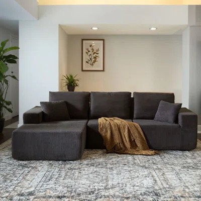 Black Modern L-shaped Modular Sofa: Including Reclining Chair + Deep Seat Design, Flexible Adaptation To Living Room, Bedroom, Office, Creating A Comf | Wayfair North America
