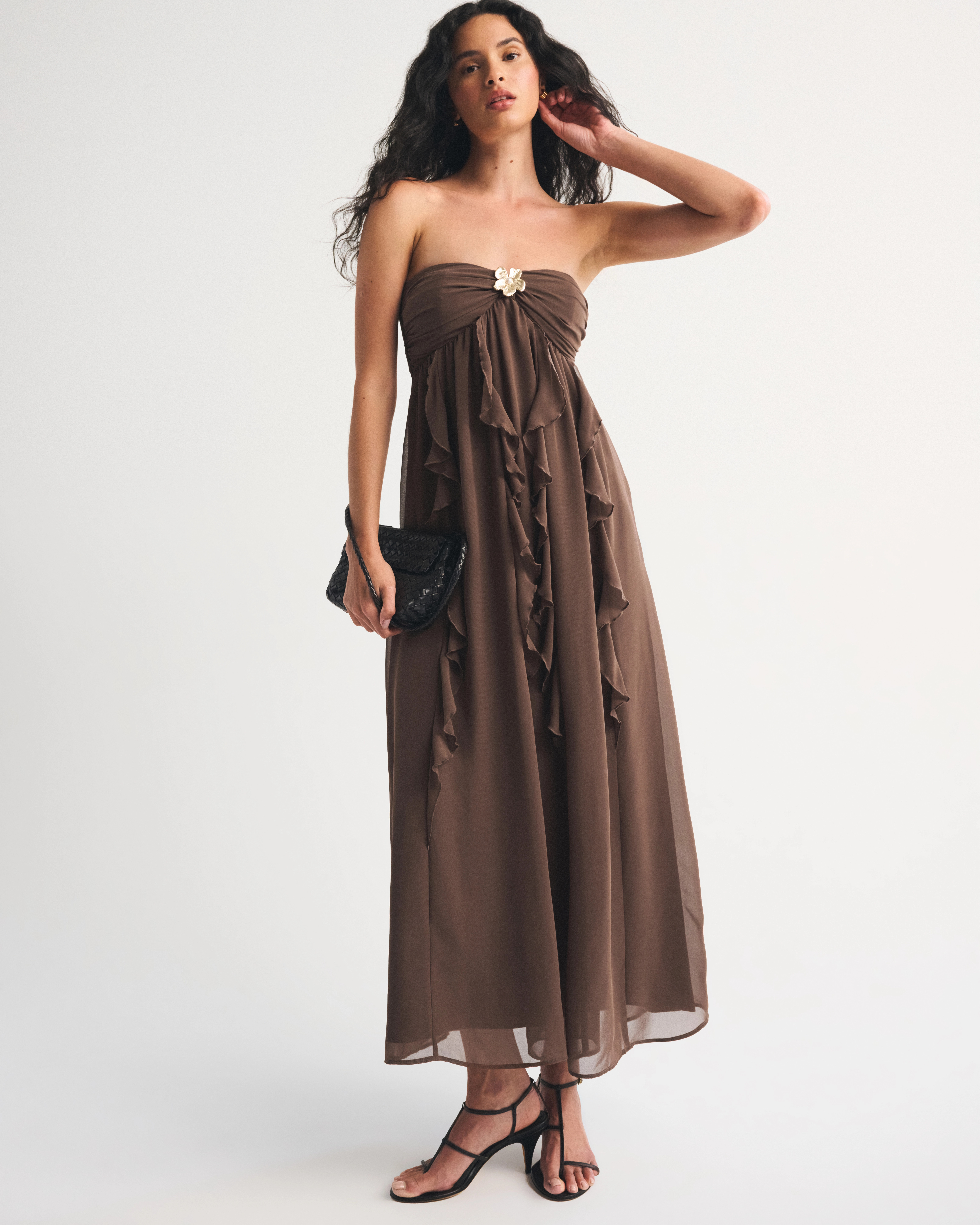 Bra-Free Strapless Hardware Maxi Dress | Abercrombie & Fitch (US)