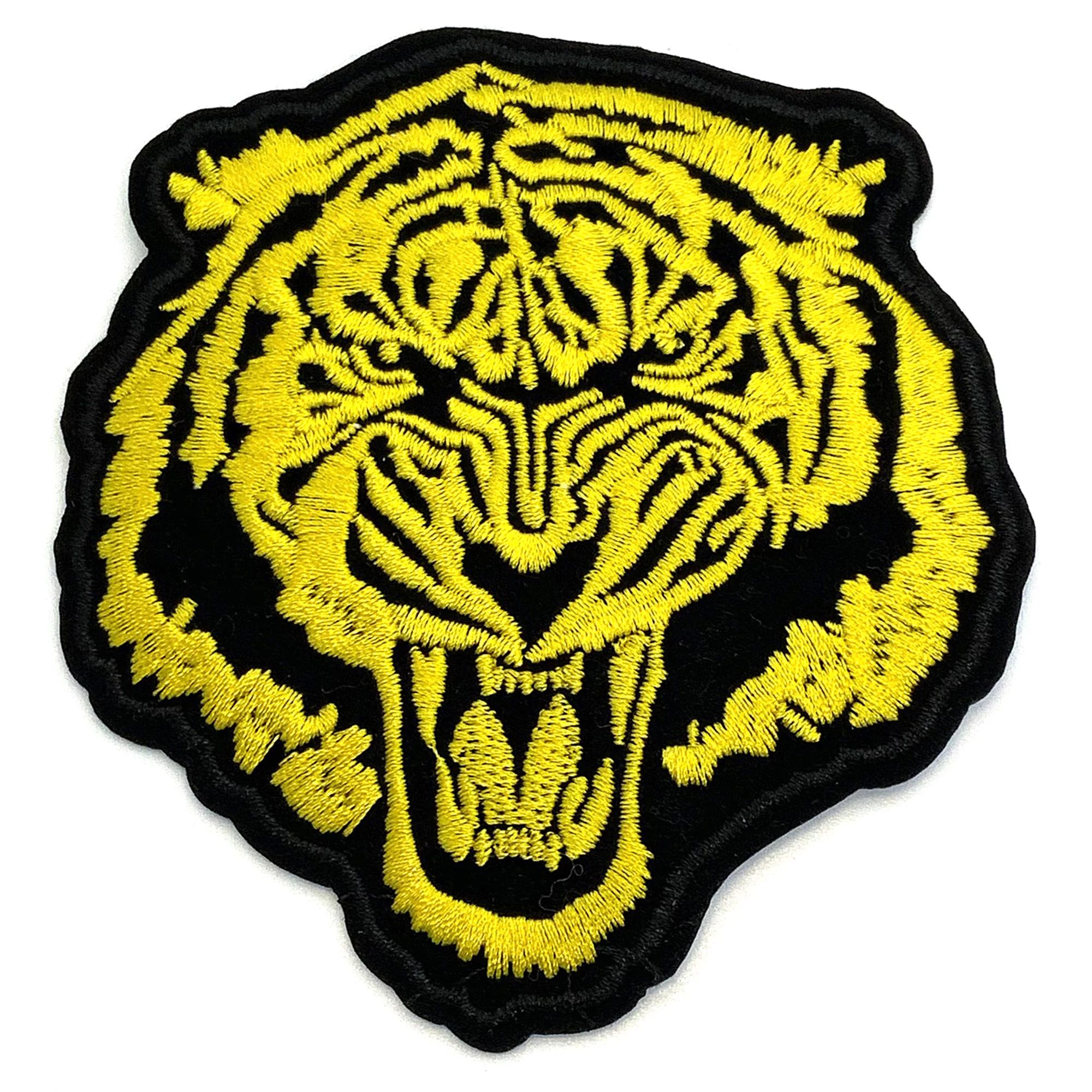 GWEN STUDIOS Black and Yellow Fighting Tiger Embroidered Iron-On Patch Applique | Walmart (US)