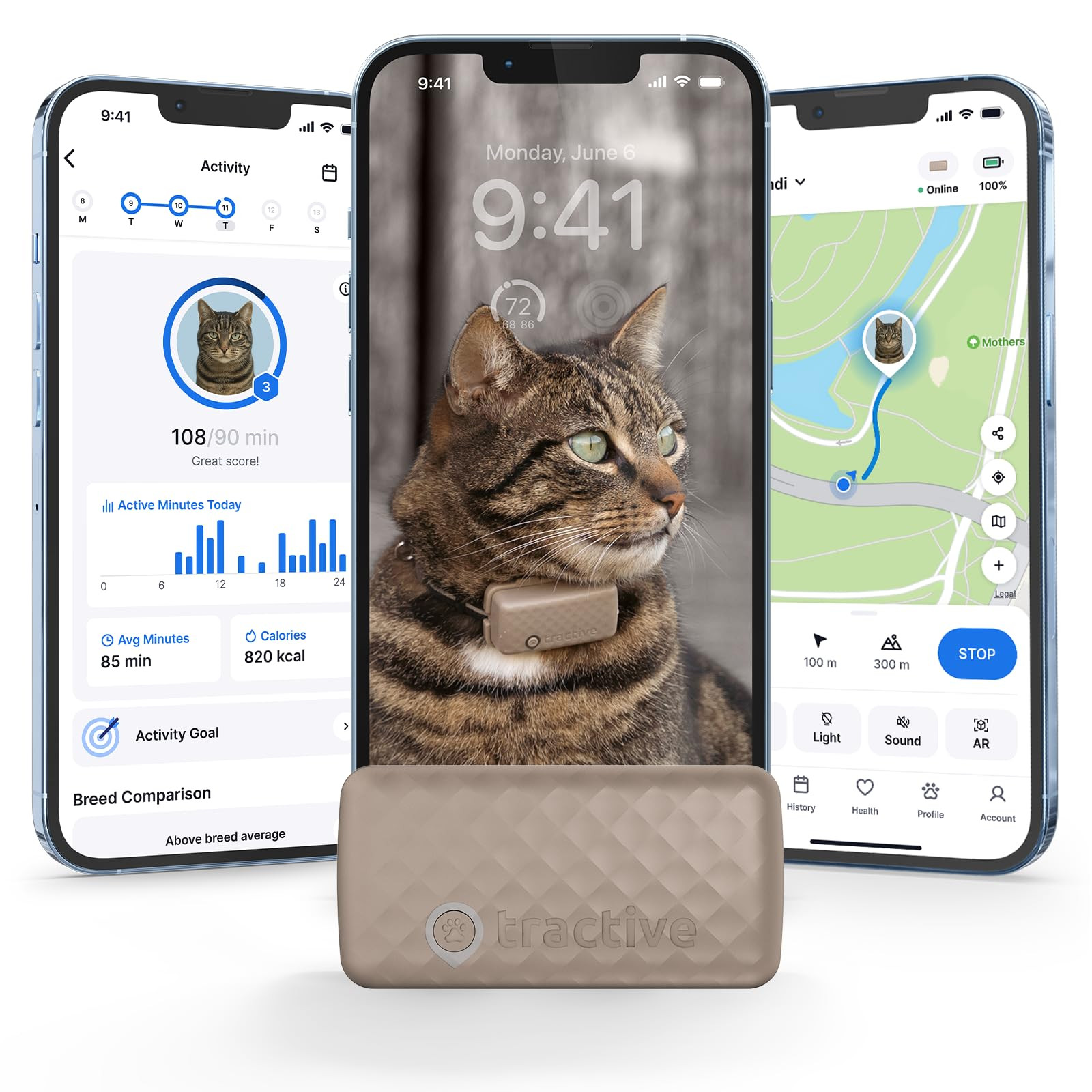 Tractive Smart Cat GPS Tracker | Real-Time Location & Wellness Monitoring for Cats 6.5 lbs+ | Ter... | Amazon (US)