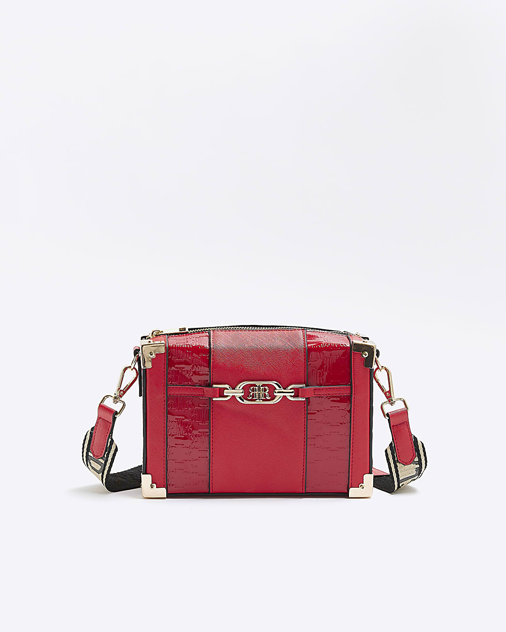 Red embossed trunk bag | River Island (UK & IE)