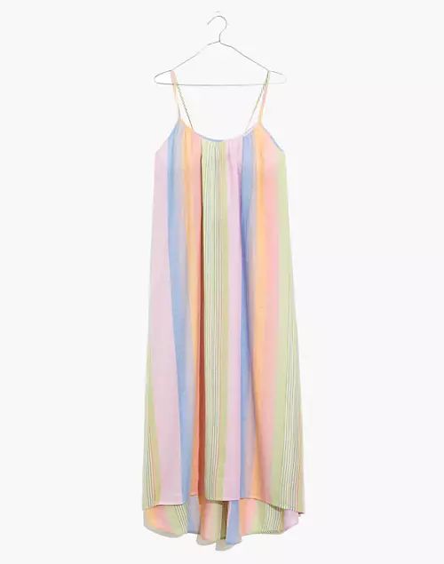 Tie-Back Cover-Up Maxi Dress in Rainbow Stripe | Madewell