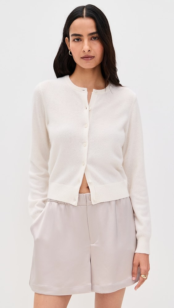 White & Warren Cashmere Crew Neck Cardigan | Shopbop | Shopbop