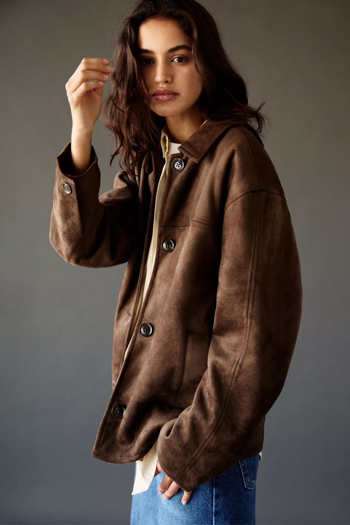 Faux suede jacket | PULL and BEAR UK