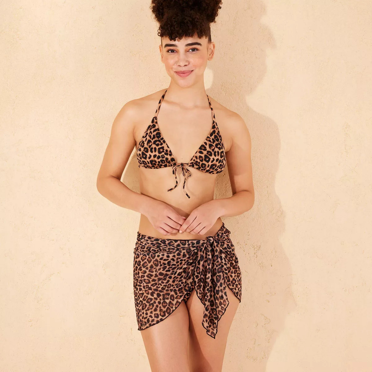 Women's Mesh Cover Up Sarong - Wild Fable™ Leopard Print S/M | Target