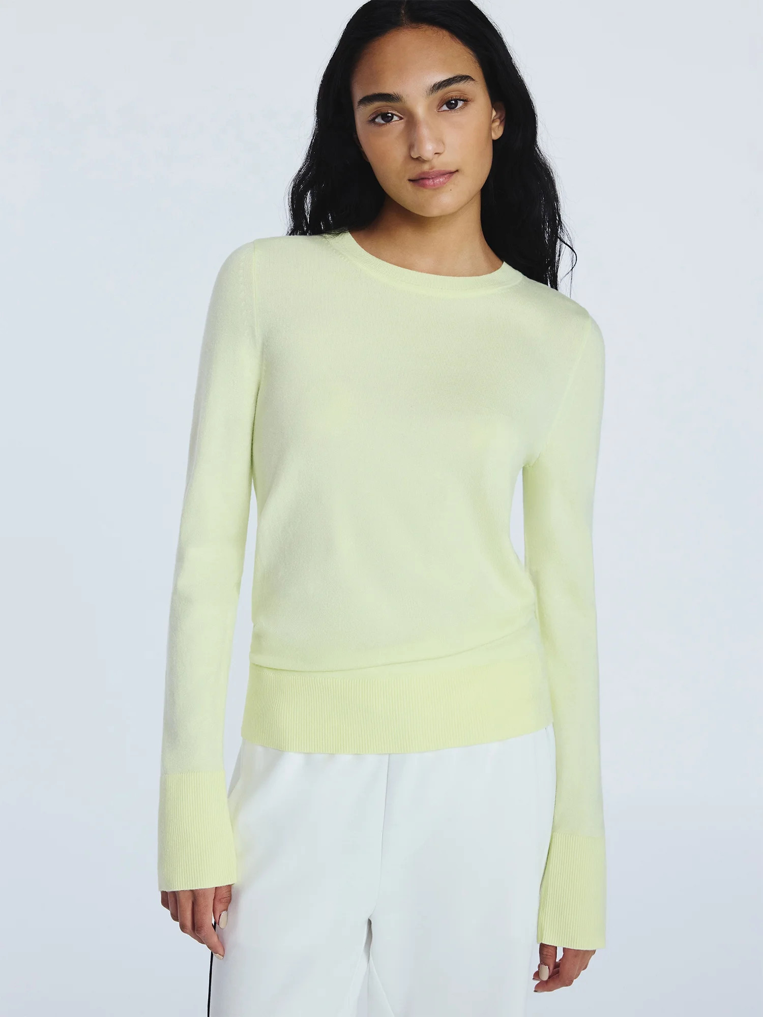 Free Assembly Women's Cozy Yarn Crewneck Sweater with Long Sleeves, Lightweight, Sizes XS-XXL | Walmart (US)