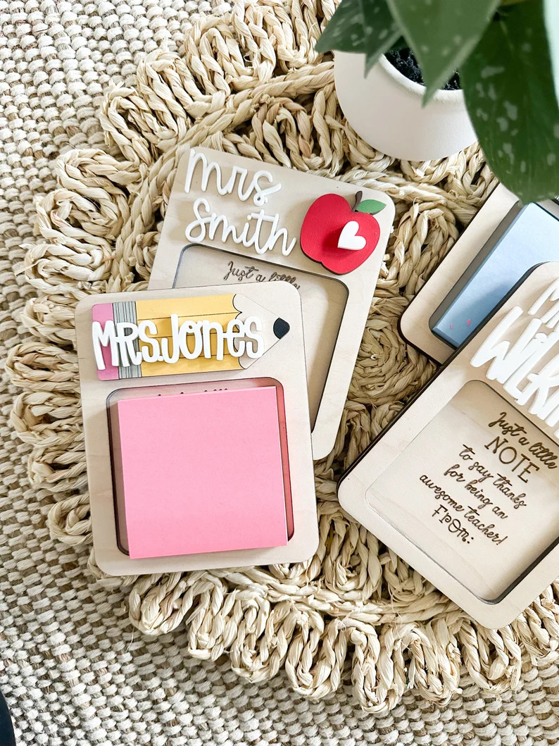 Sticky Note Holder, Teacher Sticky Note Holder, Teacher Gift, Teacher Appreciation, Personalized ... | Etsy (US)