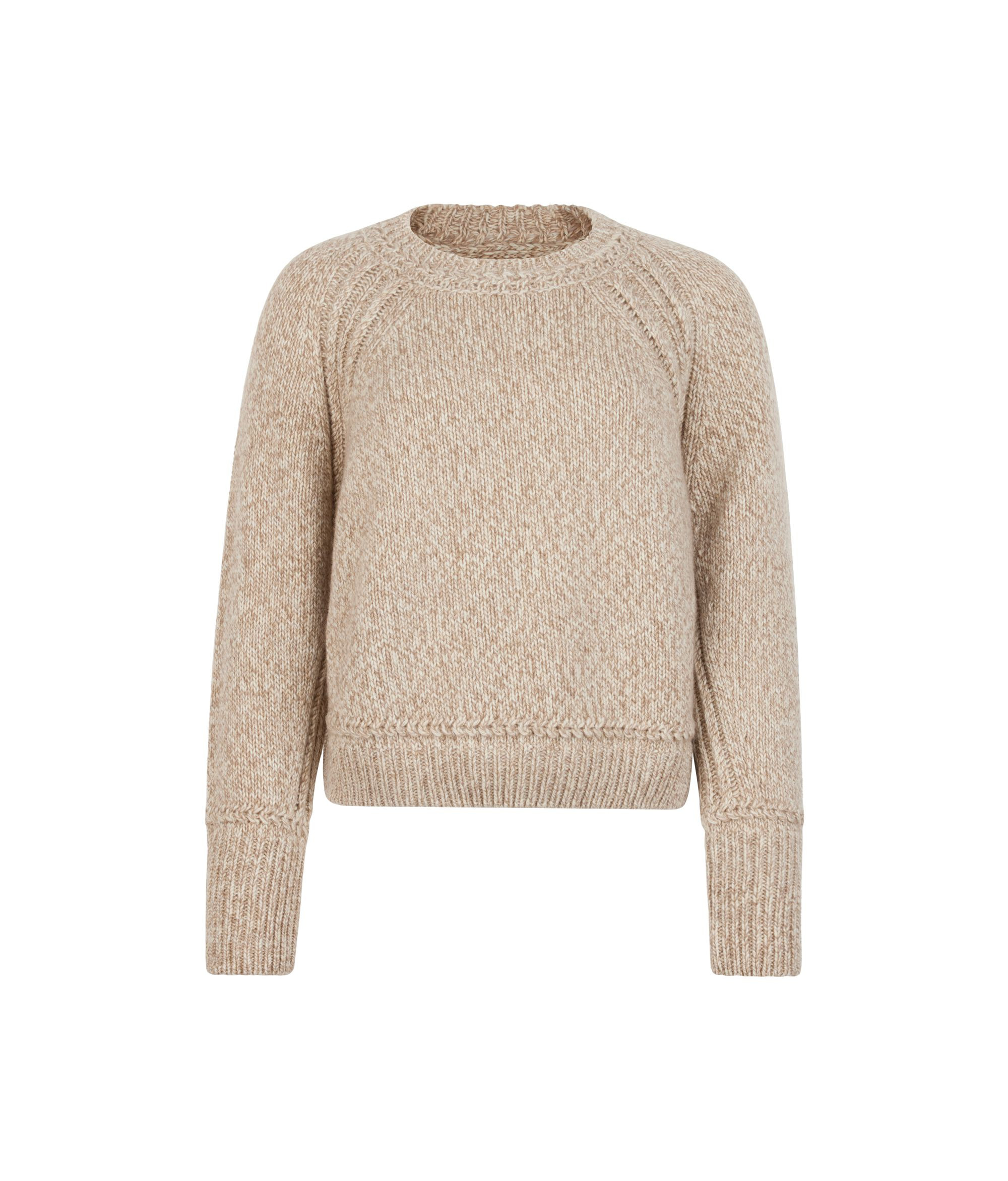 Ultrasoft Undyed Cashmere Crewneck Cable Knit Sweater | Falconeri