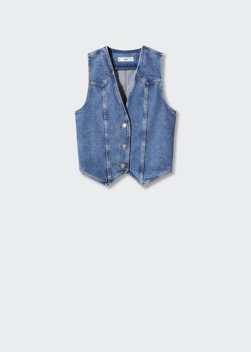 Denim vest with pockets -  Women | Mango USA | MANGO (US)