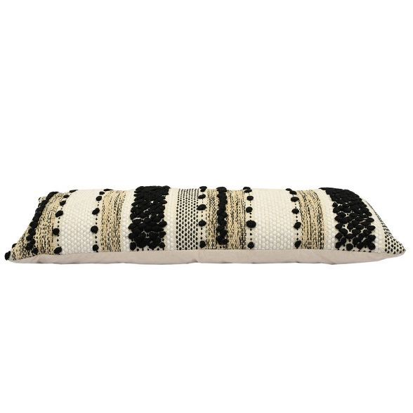 Oversized Lumbar Textured Pillow Black/Neutral - Opalhouse™ | Target