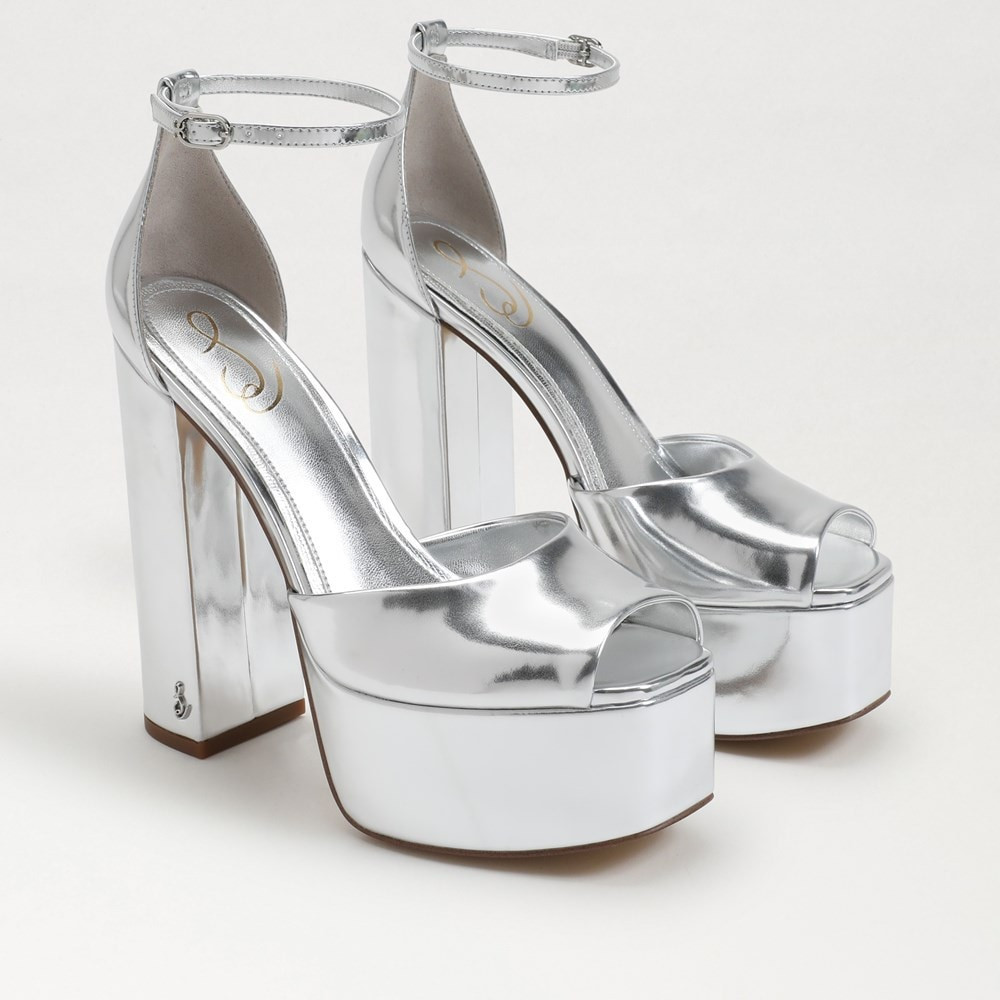 Sam Edelman Kori Platform Heel Soft Silver Metallic 6.0 | Sam Edelman CA