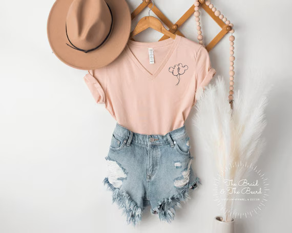 Mickey Balloon Womens Disney Shirt, Woman's Disney World Shirt, Ladies Disneyland Shirt, Disney V... | Etsy (US)