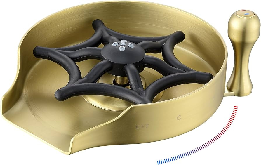 Glass Rinser for Kitchen Sink - Stainless Steel Hot and Cold Cup Washer, High Pressure Faucet Gla... | Amazon (US)