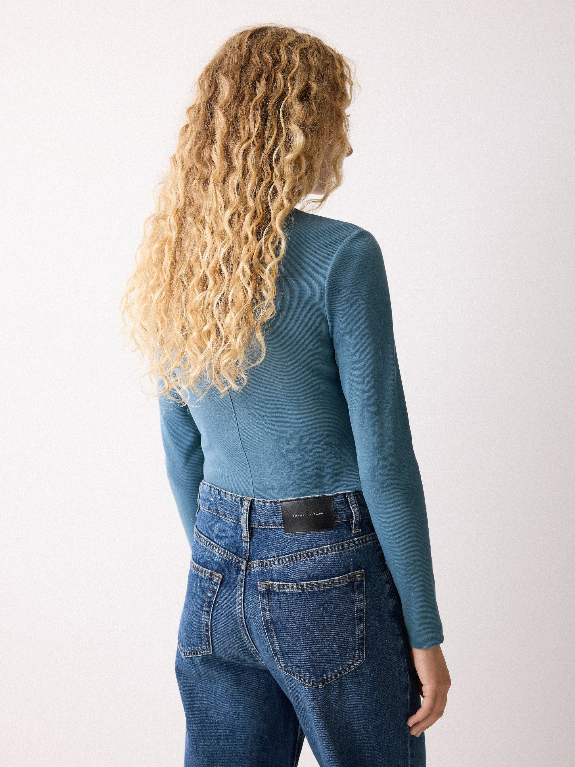 Long Sleeve Fine Cotton Baby Tee | Blue | Jigsaw (UK)