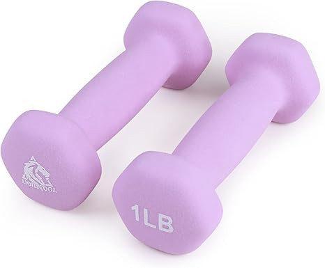 LIONSCOOL Set of 2 Neoprene Coated Dumbbell Hand Weights, Anti-Slip and Anti-Roll Hex Dumbbells i... | Amazon (US)