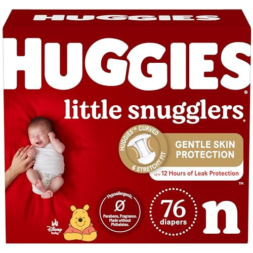 Huggies Newborn Diapers Little Snugglers Newborn Diapers, Size Newborn (up to 10 lbs), 76 Count | Amazon (US)
