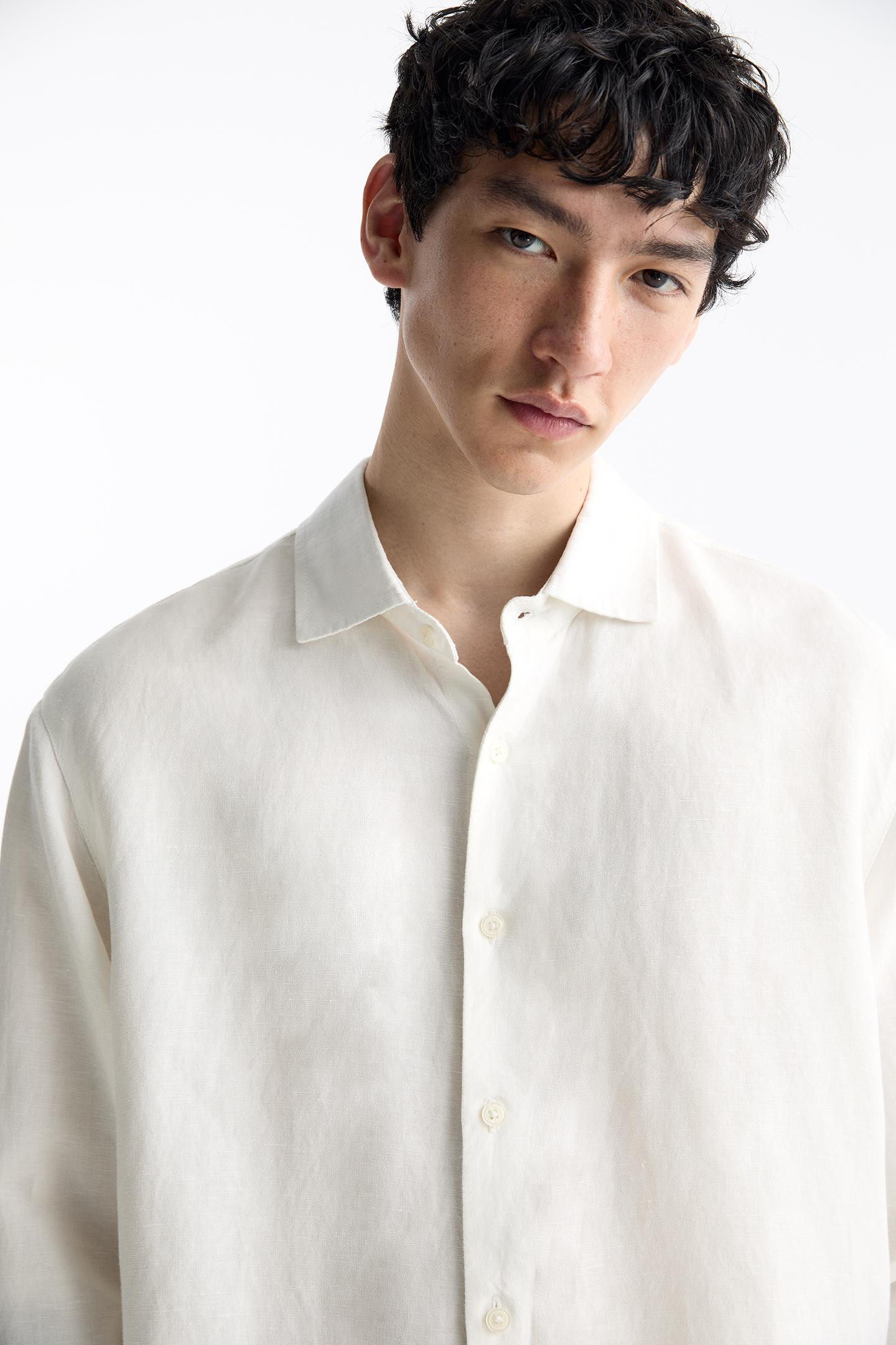 Long sleeve linen blend shirt | PULL and BEAR UK