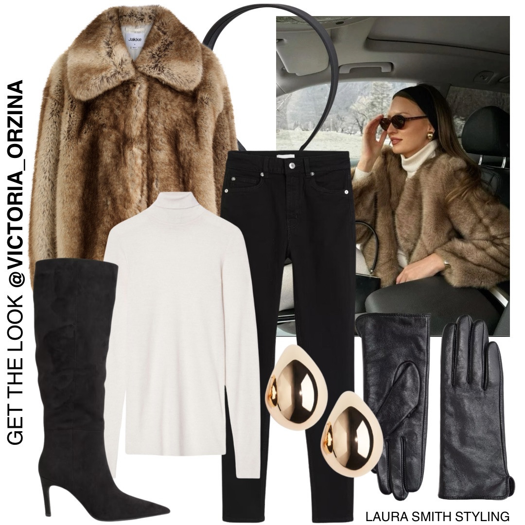 Get The Look - A Fur Coat Outfit for Winter 🤎

Including brown faux fur coat, white roll neck top, black skinny jeans, knee high heeled boots, gold dome earrings, leather gloves and Alice band  

#LTKwinter #LTKluxury #LTKstyletip