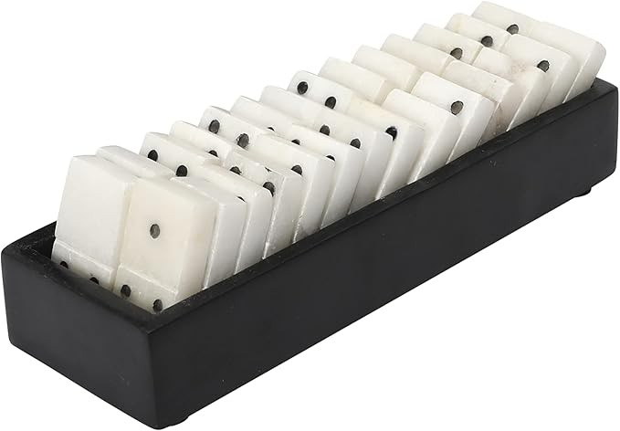 Creative Co-Op Handmade Alabaster Dominos in Soapstone Tray, Black and White Decorative Accents, ... | Amazon (US)
