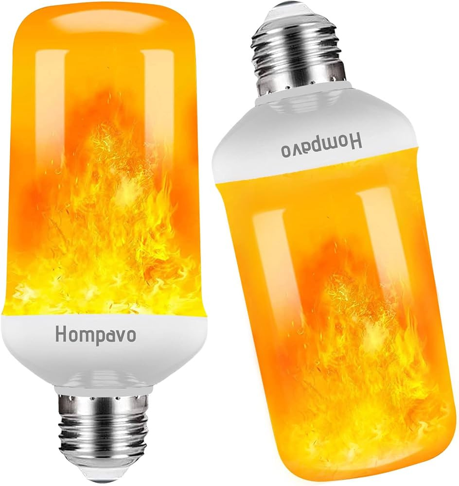 Hompavo 【Upgraded】 LED Flame Light Bulbs, 4 Modes Flickering Light Bulbs with Upside Down Eff... | Amazon (US)