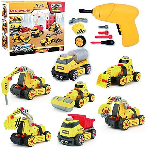 7 in 1 DIY Take Apart Truck Car Toys with Electric Drill,Educational Toy and Ideal Gift for Boys ... | Amazon (US)