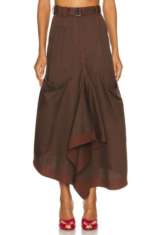 Christopher John Rogers Trumpet Skirt in Brown | FWRD 