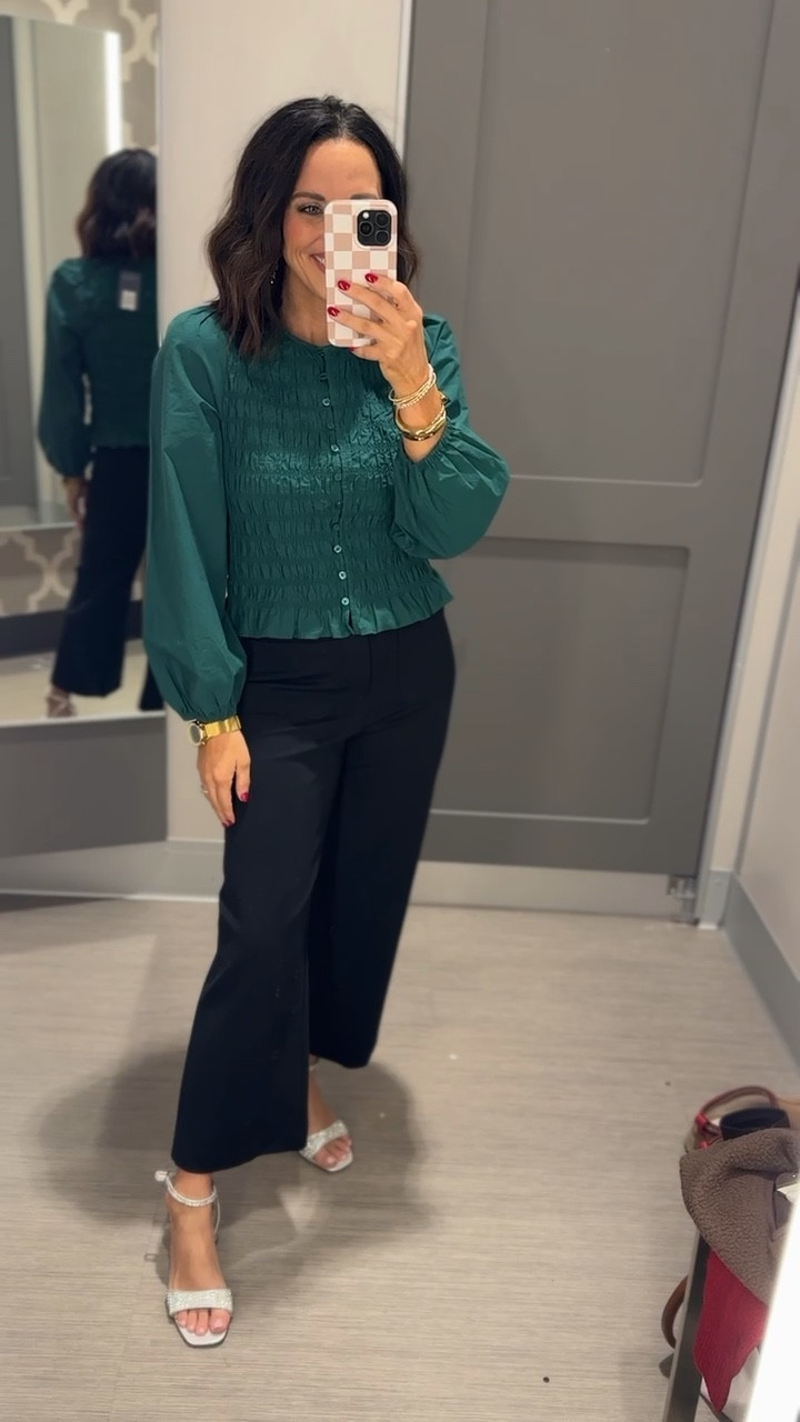 Y’all this green top from Target is darling!! It is perfect for festive workwear and can even be dressed up for a holiday party look! ✨ chic style elevated basics Christmas outfit holiday party look Target new Arrivals target winter fashion women’s winter wear office looks workwear VintagePickinn

#LTKootd #LTKSeasonal #LTKHoliday