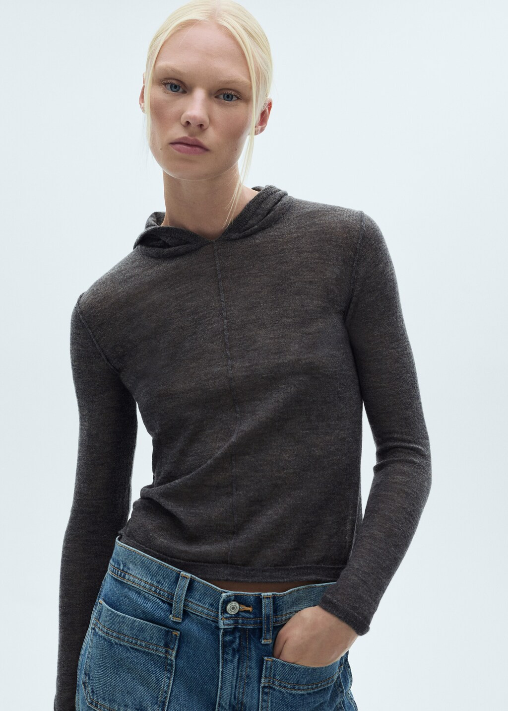 Hooded knit sweater - Women | MANGO United Kingdom | MANGO (UK)
