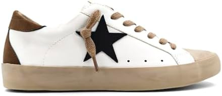 SHUSHOP1 Women's Vintage Pamela White Casual Sneakers 9.5 | Amazon (US)