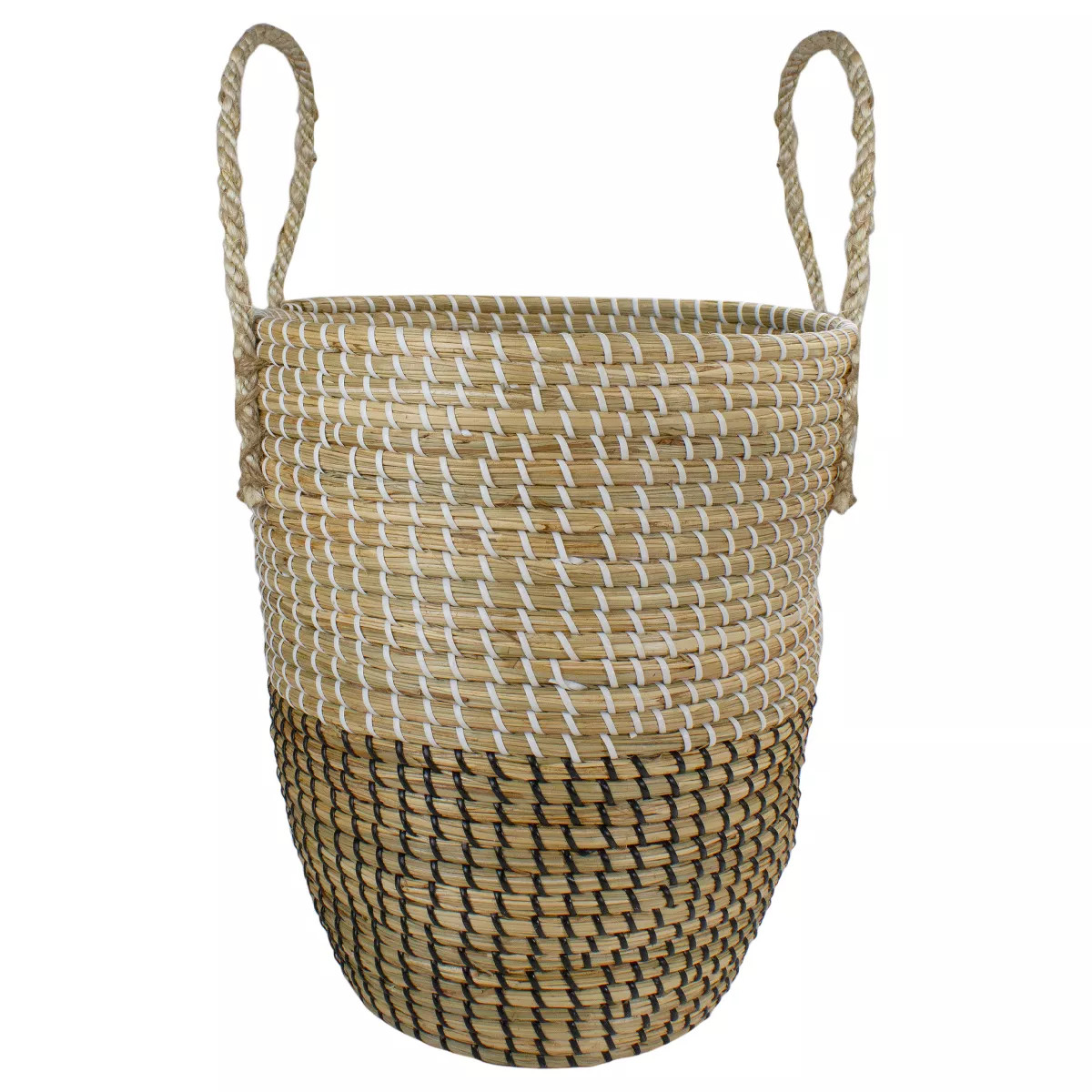 Northlight 14.5" Natural Woven Seagrass Wicker Storage Basket with Handles | Target