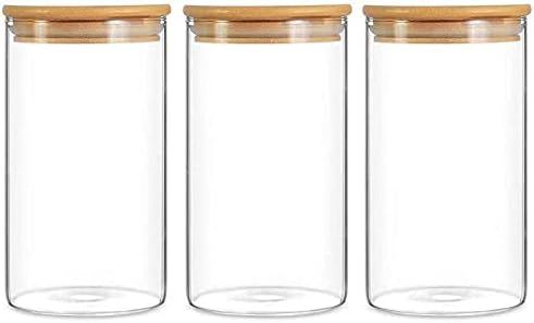HOCHSTE Glass Food Storage Jars Containers, Glass Food Containers Cookies Jars with Airtight Bamb... | Amazon (UK)