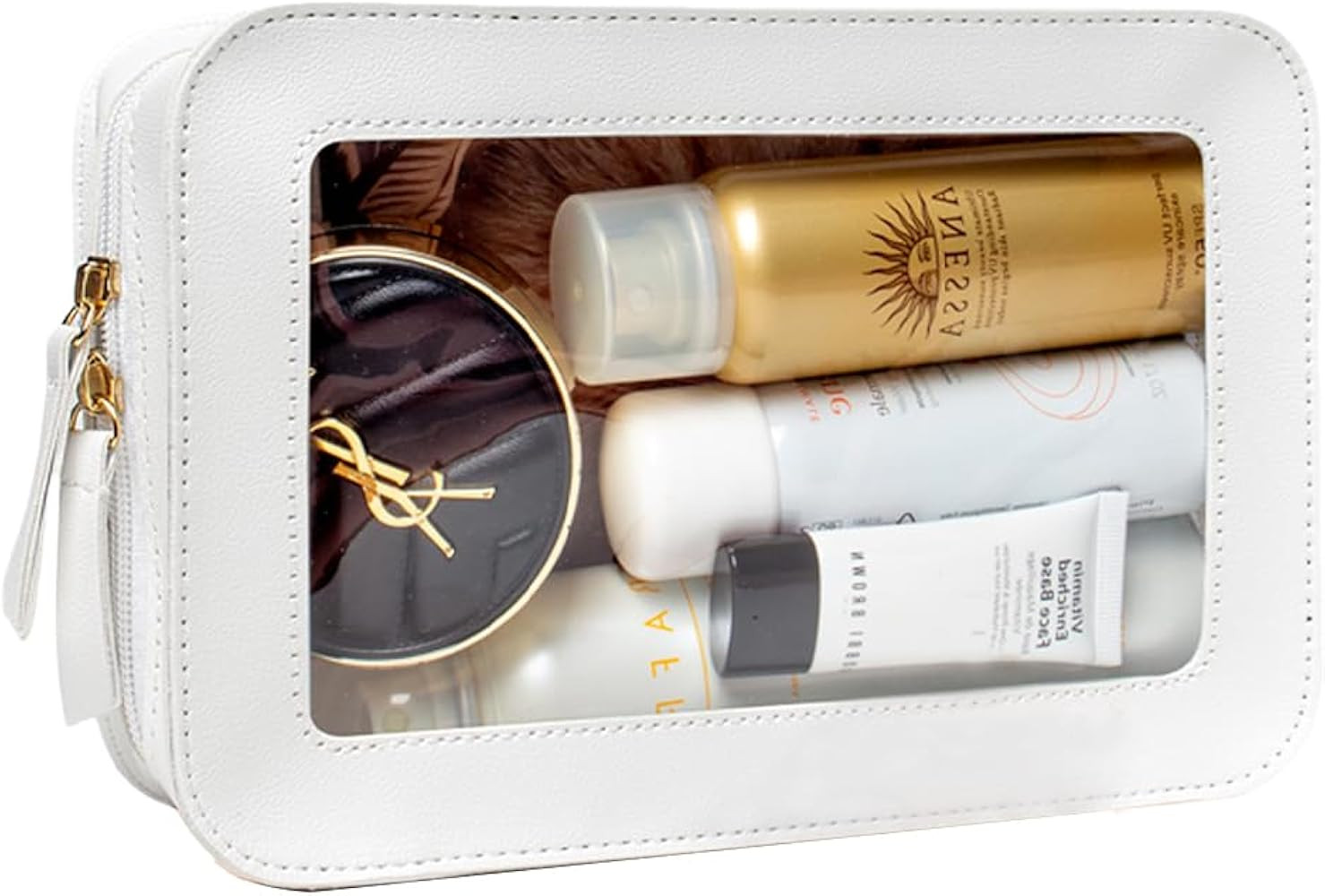 Clear Makeup Bag Organizer, TSA Approved Portable Travel Toiletry Bag Multipurpose Cosmetic Bag C... | Amazon (US)