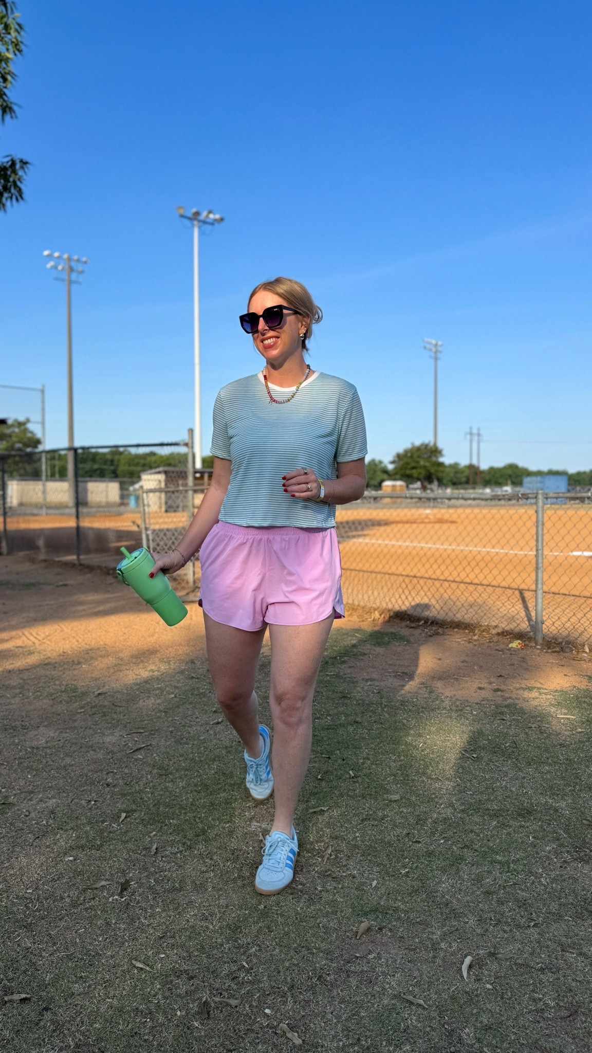 Baseball mom ootd, activewear outfit, cute sports mom outfit, target activewear 

Medium in both the striped tee and shorts

#LTKootd #LTKmomlife #LTKActive