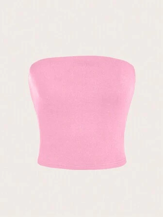 SHEIN EZwear Casual & Eenvoudig Zonder bandjes Croptop Voor vrouwen , Perfect Voor Zomer Vakantie | SHEIN